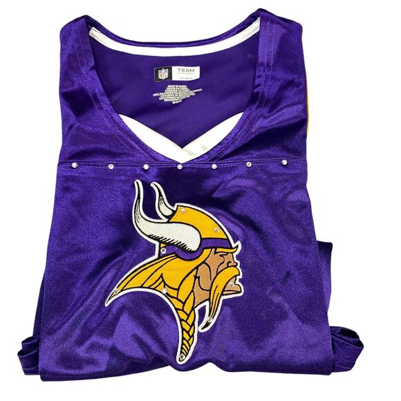 Minnesota Vikings Shirt Womens Medium Purple NFL Team Apparel Football Sports - Picture 10 of 12